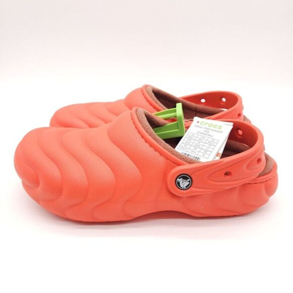 Crocs Classic (Womens 11 Mens 9) Lined Overpuff Clogs Lava Orange Sandals Shoes